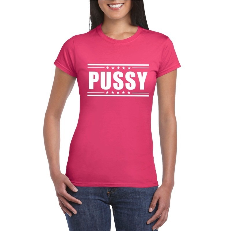 Pussy t-shirt fuscia roze dames Top Merken Winkel